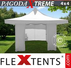 Reklamtält FleXtents Pagoda Xtreme 4x4m / (5x5m) Vit, inkl. 4 sidor
